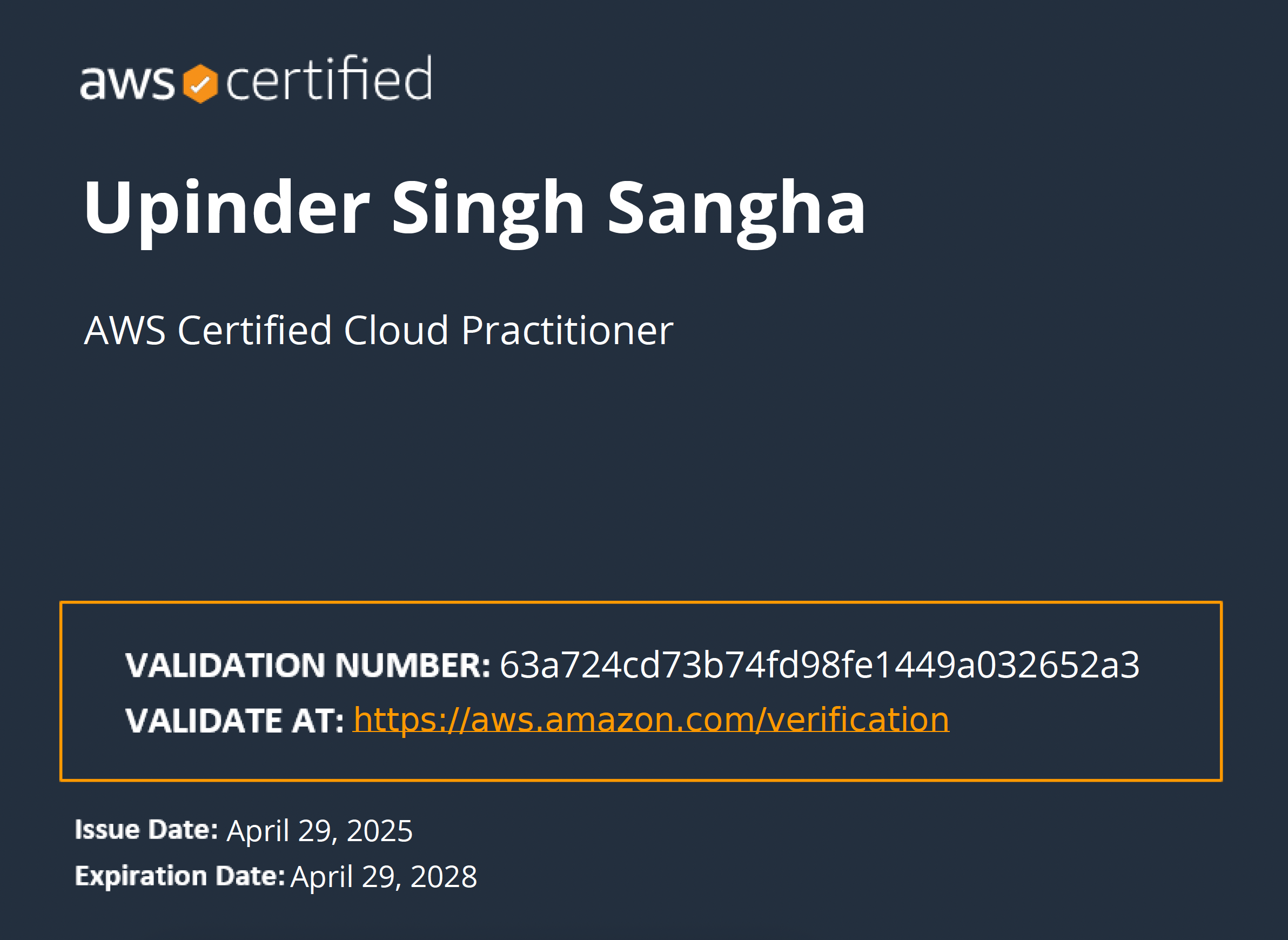 AWS Certified Cloud Practitioner